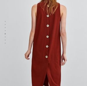 NWT rust dress with buttons down the back